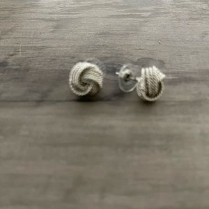 Silver knot earrings